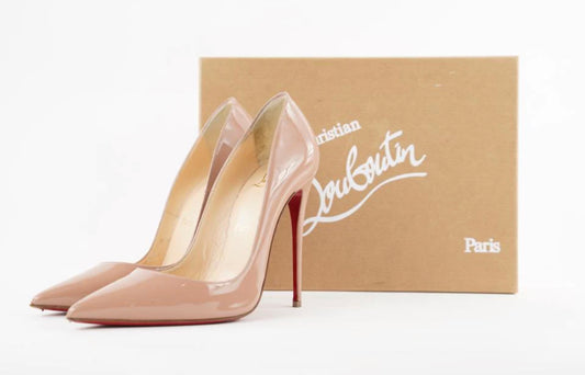 Christian Louboutin Size 38 Nude Patent So Kate